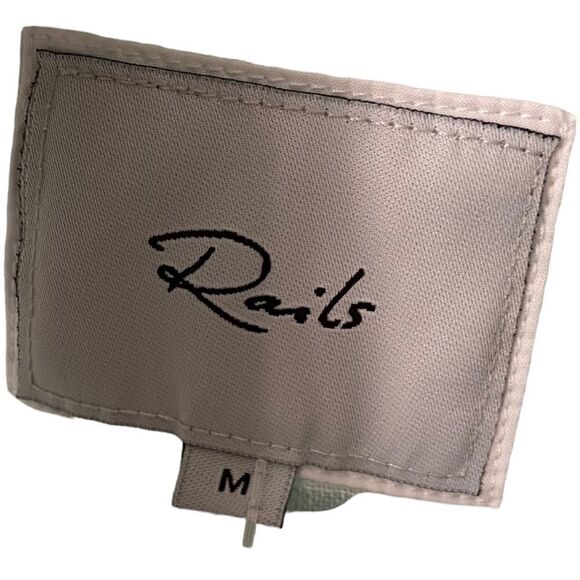 Rails Juniper Stripe Charli Front Button Sheer Shirt in Size Medium - Picture 10 of 11